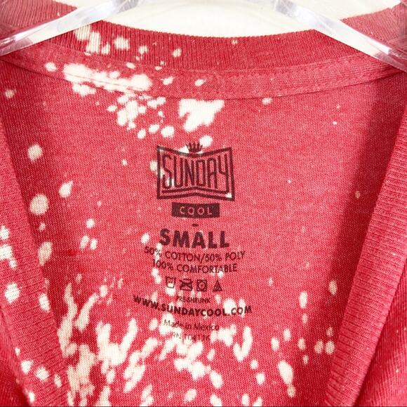 Custom Bleached Salty & Lit Graphic Tee  Sz S - Picture 3 of 3